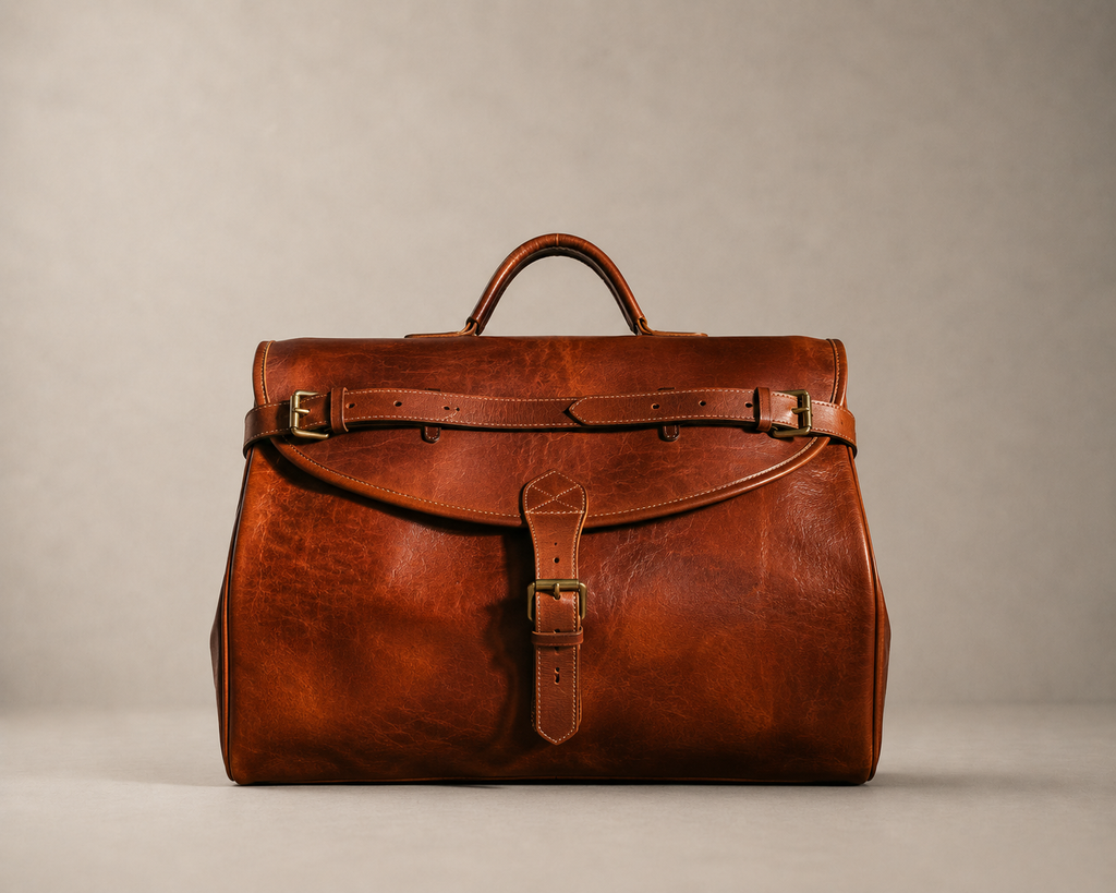 Luxury Full Grain Leather Travel Bag – Handmade Weekender Duffel Bag