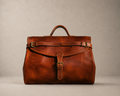 Luxury Full Grain Leather Travel Bag – Handmade Weekender Duffel Bag