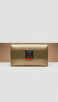 Desert gold metallic clutch